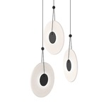 Meclisse Multi-Light Pendant - Satin Black / Etched Ribbed Glass