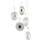 Meclisse Multi-Light Pendant - Polished Chrome / Clear Ribbed Glass