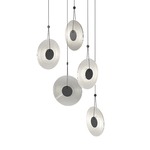 Meclisse Multi-Light Pendant - Satin Black / Clear Ribbed Glass