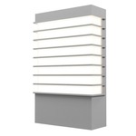 Tawa Wide Outdoor Wall Sconce - Textured Gray / White Acrylic