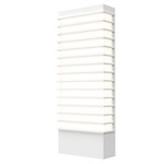 Tawa Wide Outdoor Wall Sconce - Textured White / White Acrylic
