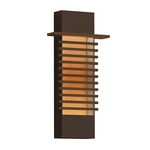 Kengo Outdoor Wall Sconce - Textured Bronze / Teak Wood