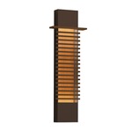 Kengo Outdoor Wall Sconce - Textured Bronze / Teak Wood