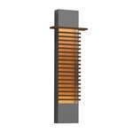 Kengo Outdoor Wall Sconce - Textured Gray / Teak Wood