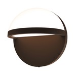 Mezza Vetro Outdoor Wall Sconce - Textured Bronze / White Glass