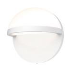 Mezza Vetro Outdoor Wall Sconce - Textured White / White Glass