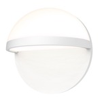 Mezza Vetro Outdoor Wall Sconce - Textured White / White Glass