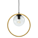 Lugano Pendant - Black / Brass