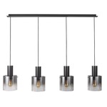 Henley Linear Pendant - Satin Black / Smoke