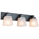 Eastwood Bathroom Vanity Light - Black / Brushed Nickel / Frosted