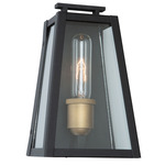Charleston Outdoor Wall Light - Black / Clear