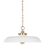 Wellfleet Pendant - Burnished Brass / Matte White