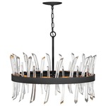 Revel Chandelier - Black / Crystal