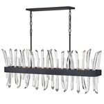 Revel Linear Chandelier - Black / Crystal