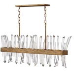 Revel Linear Chandelier - Burnished Gold / Crystal