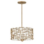 Farrah Drum Rod Pendant - Burnished Gold / White Linen