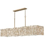 Farrah Linear Chandelier - Burnished Gold / White Linen