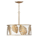 Botanica Drum Pendant - Burnished Gold / White Linen