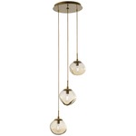 Nova Round Multi Light Pendant - Gilded Brass / Amber