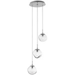 Nova Round Multi Light Pendant - Metallic Beige Silver / Clear