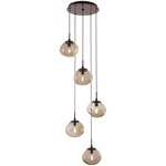 Nova Round Multi Light Pendant - Flat Bronze / Bronze