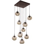 Nova Square Multi Light Pendant - Flat Bronze / Bronze