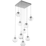 Nova Square Multi Light Pendant - Metallic Beige Silver / Clear