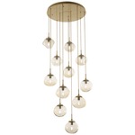 Nova Round Multi Light Pendant - Gilded Brass / Amber