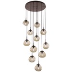 Nova Round Multi Light Pendant - Flat Bronze / Bronze