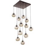 Nova Square Multi Light Pendant - Flat Bronze / Bronze