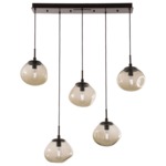 Nova Linear Multi Light Pendant - Flat Bronze / Bronze