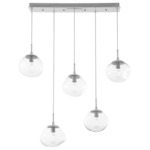 Nova Linear Multi Light Pendant - Beige Silver / Clear