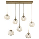 Nova Linear Multi Light Pendant - Gilded Brass / Amber