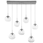 Nova Linear Multi Light Pendant - Beige Silver / Clear