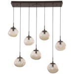 Nova Gem Linear Multi Light Pendant - Flat Bronze / Bronze Floret