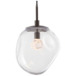 Aster Gem Pendant - Metallic Beige Silver / Clear Floret