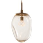 Meteo Gem Pendant - Gilded Brass / Amber Floret