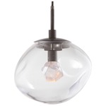Nova Gem Pendant - Beige Silver / Clear Zircon