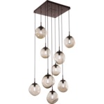 Aster Square Multi Light Pendant - Flat Bronze / Bronze