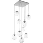 Aster Square Multi Light Pendant - Metallic Beige Silver / Clear