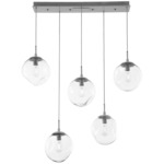 Aster Linear Multi Light Pendant - Beige Silver / Clear