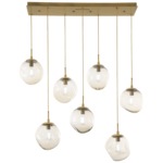 Aster Linear Multi Light Pendant - Gilded Brass / Amber