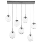 Aster Linear Multi Light Pendant - Beige Silver / Clear