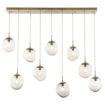 Aster Linear Multi Light Pendant - Gilded Brass / Amber