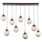 Aster Linear Multi Light Pendant - Flat Bronze / Bronze