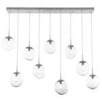 Aster Linear Multi Light Pendant - Metallic Beige Silver / Clear