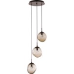 Aster Gem Round Multi Light Pendant - Flat Bronze / Bronze Floret