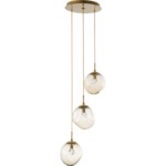 Aster Gem Round Multi Light Pendant - Gilded Brass / Amber Zircon