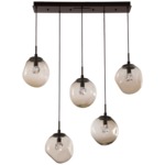 Aster Gem Linear Multi Light Pendant - Flat Bronze / Bronze Zircon