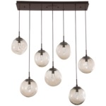 Aster Gem Linear Multi Light Pendant - Flat Bronze / Bronze Geo